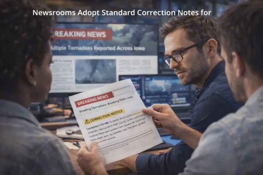 Newsrooms Adopt Standard Correction Notes for Breaking Stories